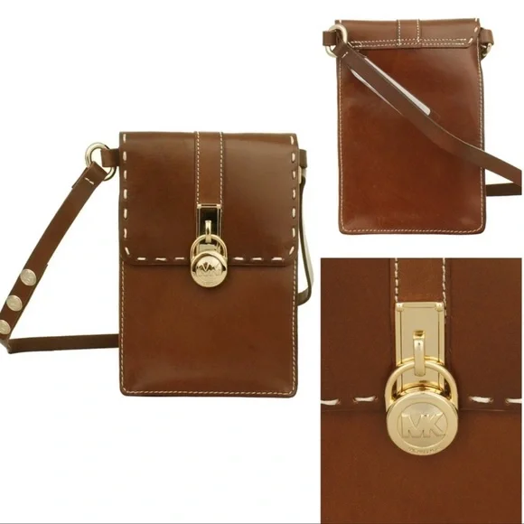 NWT - MICHAEL KORS BROWN/GOLD LOCK LEATHER BELT Michael Kors | Accessories | Michael Kors Brown Lock Belt  main image 2